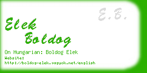 elek boldog business card